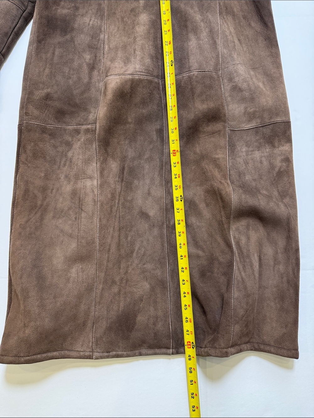 I. J. FOX FURS Boston Vintage Chocolate Brown Suede Shearling Full Length Coat M - Picture 13 of 14